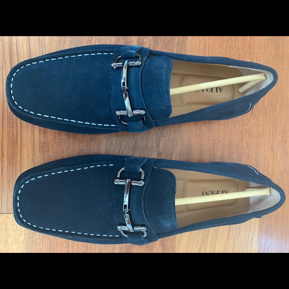Navy suede shoes